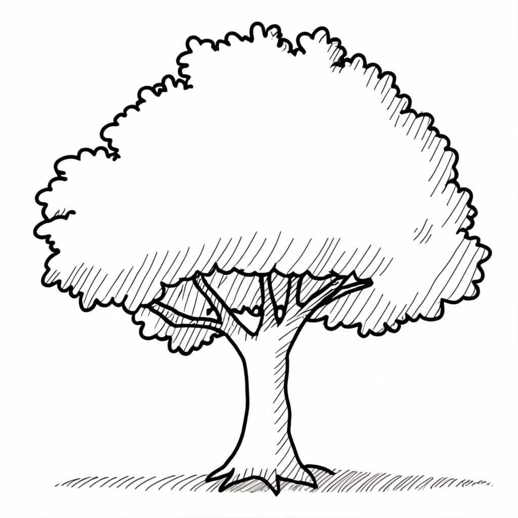 Kostenlos druckbarer Baum ausmalbilder