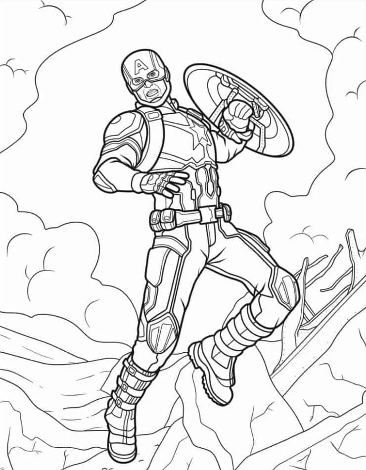 Kostenlos druckbarer Captain America ausmalbilder