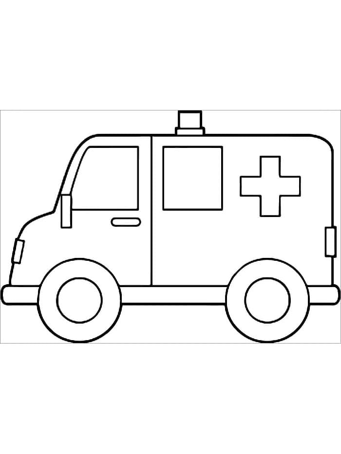 Kostenlos druckbarer Krankenwagen ausmalbilder