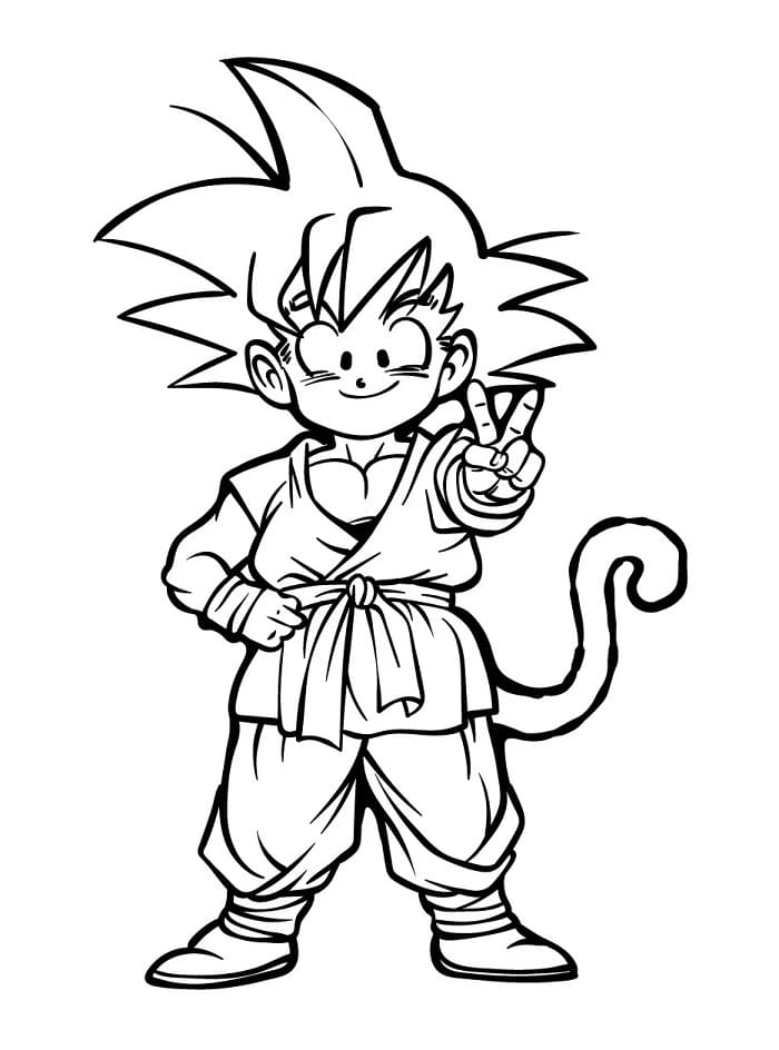Kostenlos druckbarer Son Goku ausmalbilder