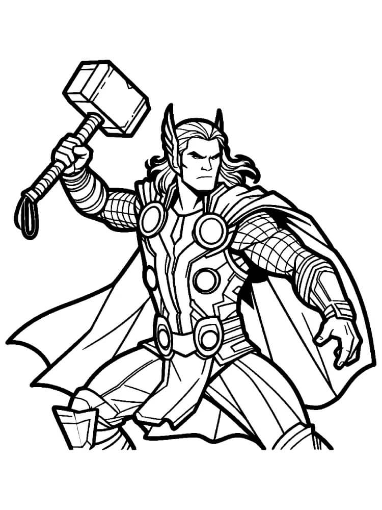 Kostenlos druckbarer Thor ausmalbilder