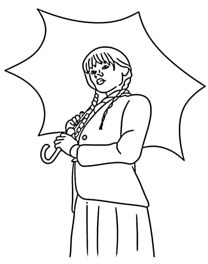 Kostenlos druckbarer Wednesday ausmalbilder