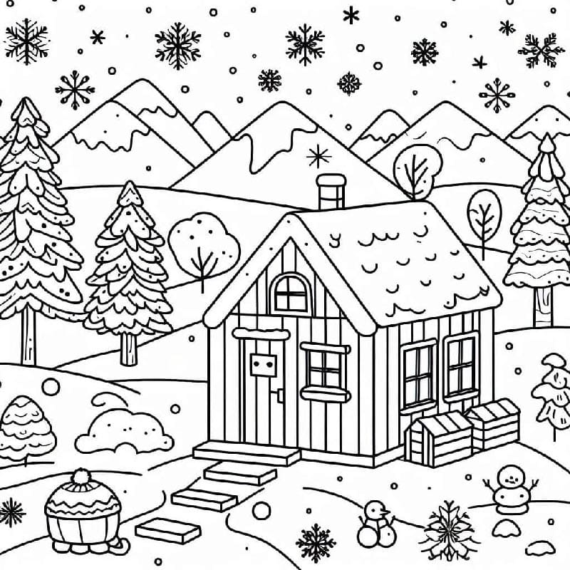 Kostenlos druckbarer Winter ausmalbilder