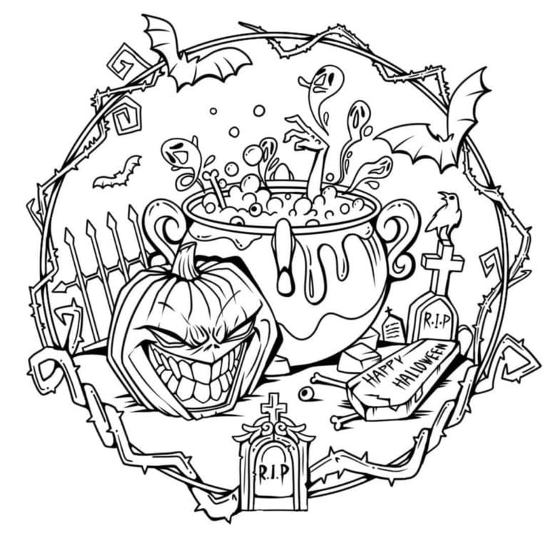Kostenlos druckbares Halloween-Mandala ausmalbilder