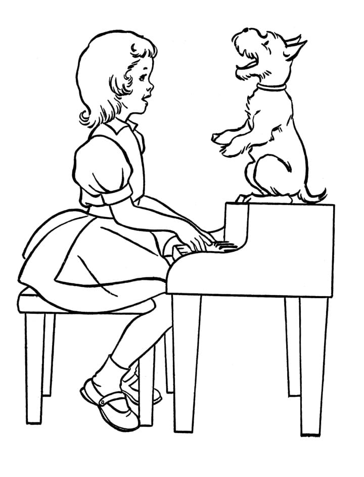 Kostenlos druckbares Klavier ausmalbilder