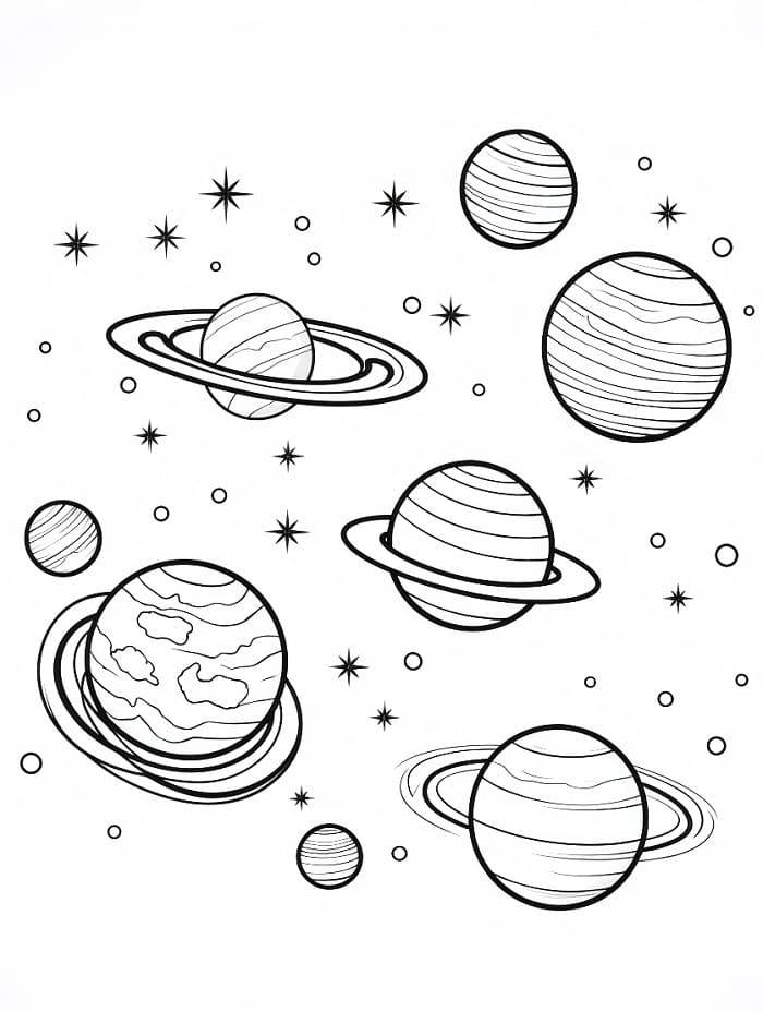 Kostenlos druckbares Planet ausmalbilder