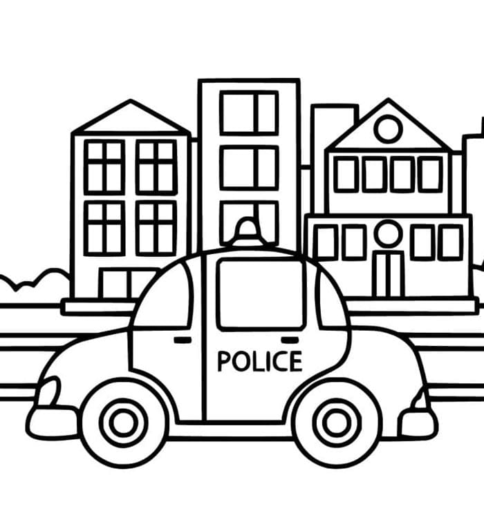 Kostenlos druckbares Polizeiauto ausmalbilder