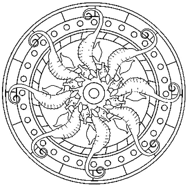 Kostenlos druckbares Tiere Mandala ausmalbilder