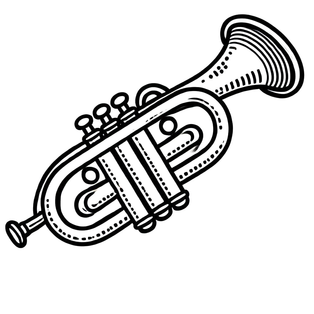 Kostenlos druckbares Trompete ausmalbilder