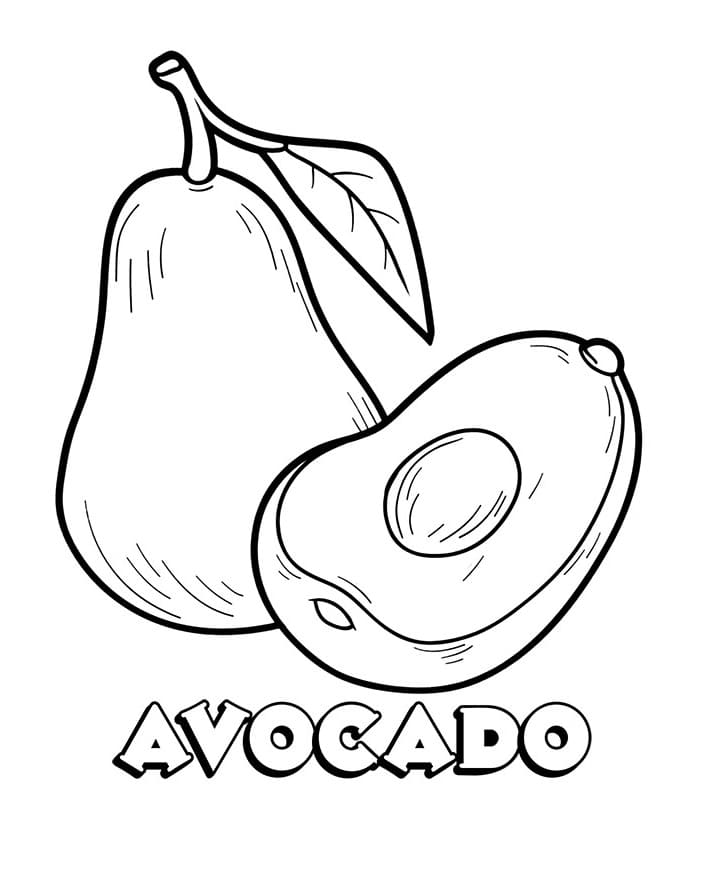 Kostenlose Avocado ausmalbilder