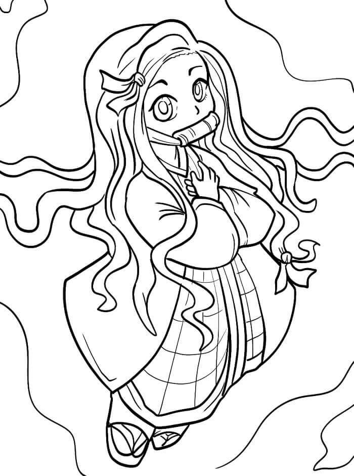 Kostenlose Nezuko ausmalbilder