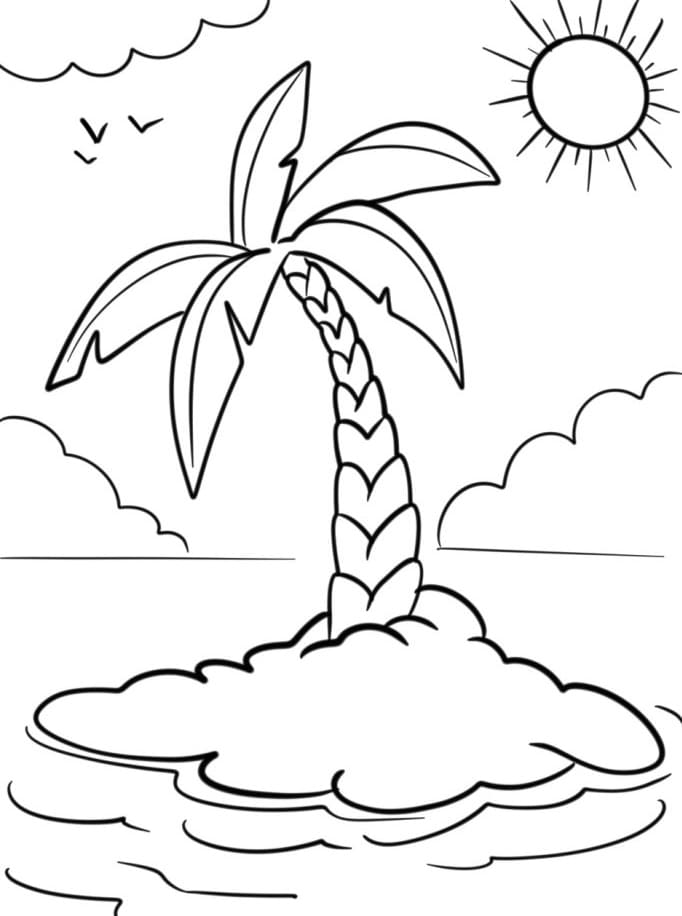 Kostenlose Palme ausmalbilder