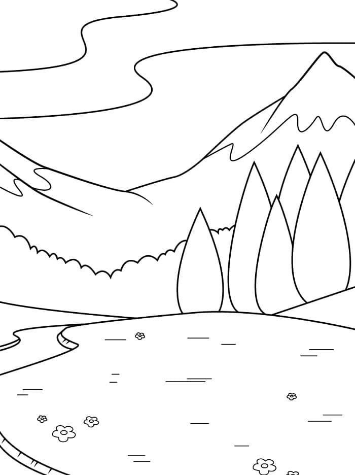 Kostenloser Berg ausmalbilder