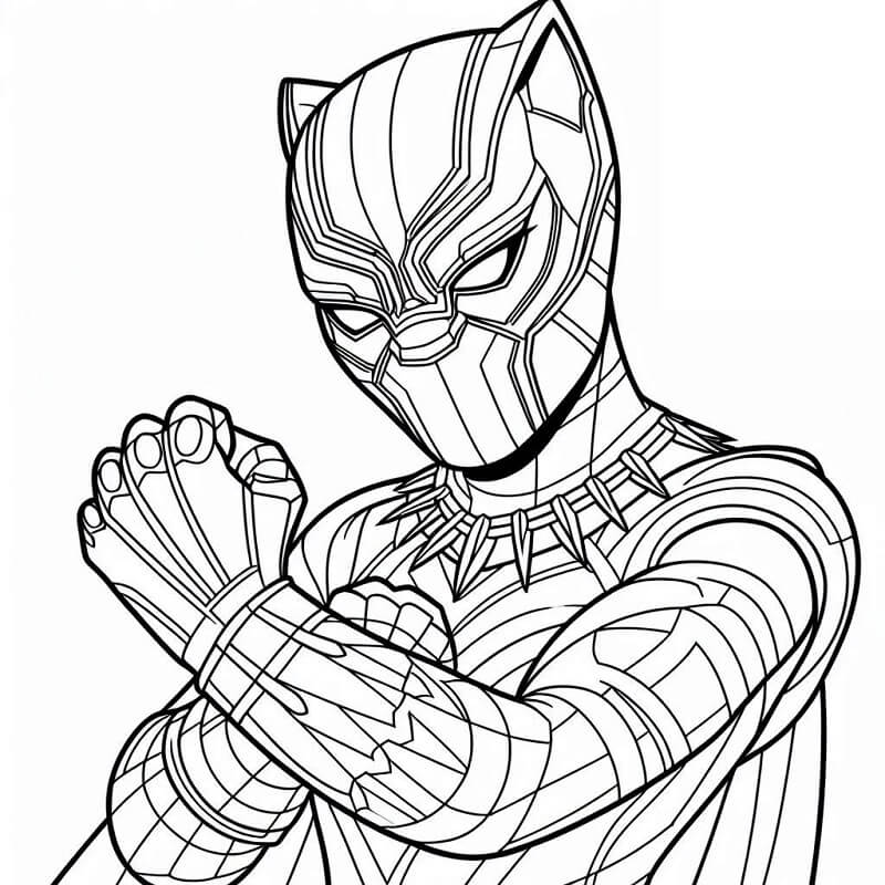 Kostenloser Black Panther für Kinder ausmalbilder