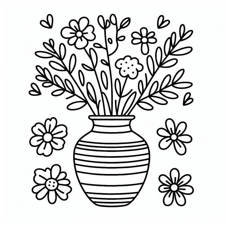 Kostenloser Blumentopf zum Ausdrucken ausmalbilder