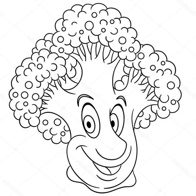 Kostenloser Brokkoli Druck ausmalbilder