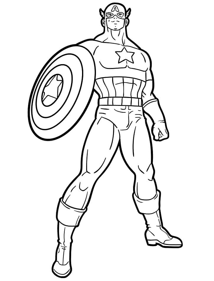 Kostenloser Captain America für Kinder ausmalbilder
