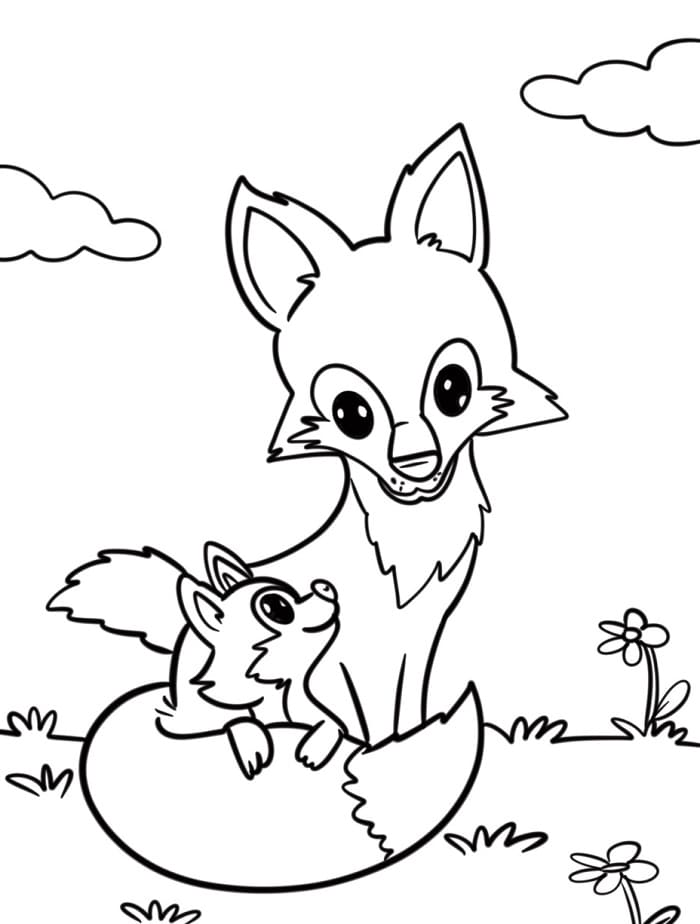 Kostenloser Fuchs ausmalbilder