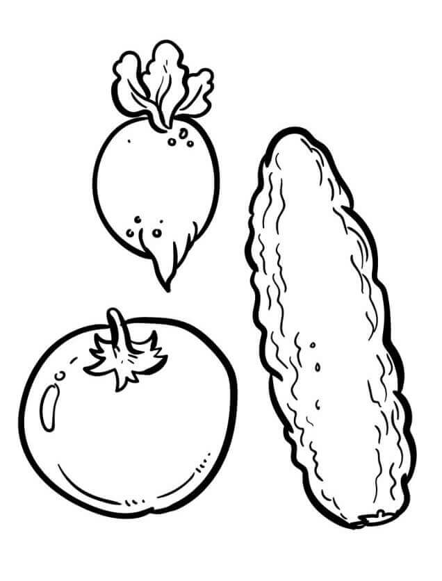 Kostenloser Gemüse Ausdruck für Kinder ausmalbilder
