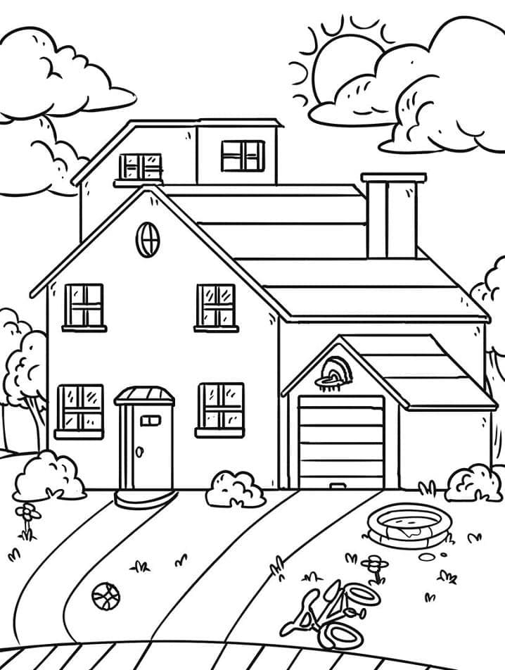 Kostenloser Haus Druck ausmalbilder