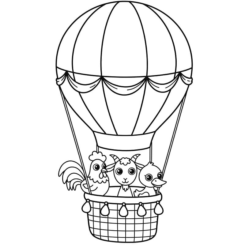 Kostenloser Heißluftballon zum Ausdrucken ausmalbilder