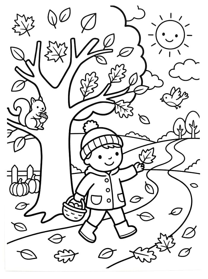 Kostenloser Herbst ausmalbilder