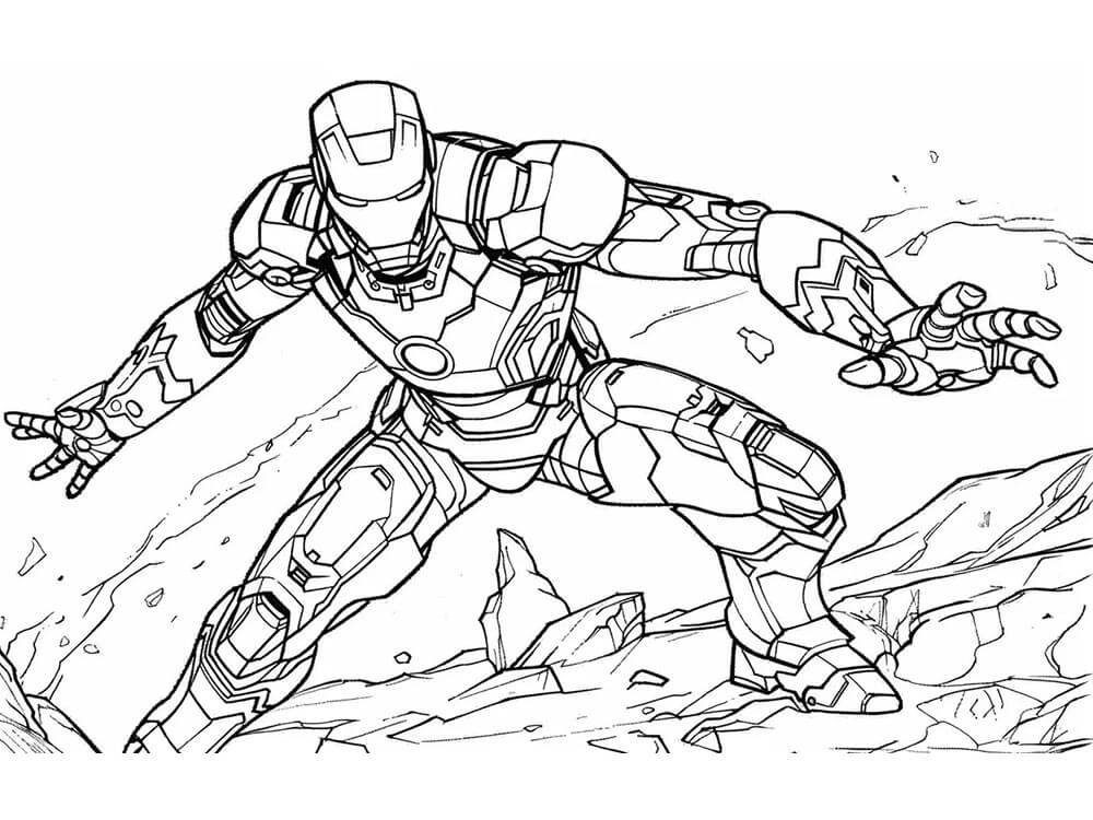 Kostenloser Iron Man für Kinder ausmalbilder