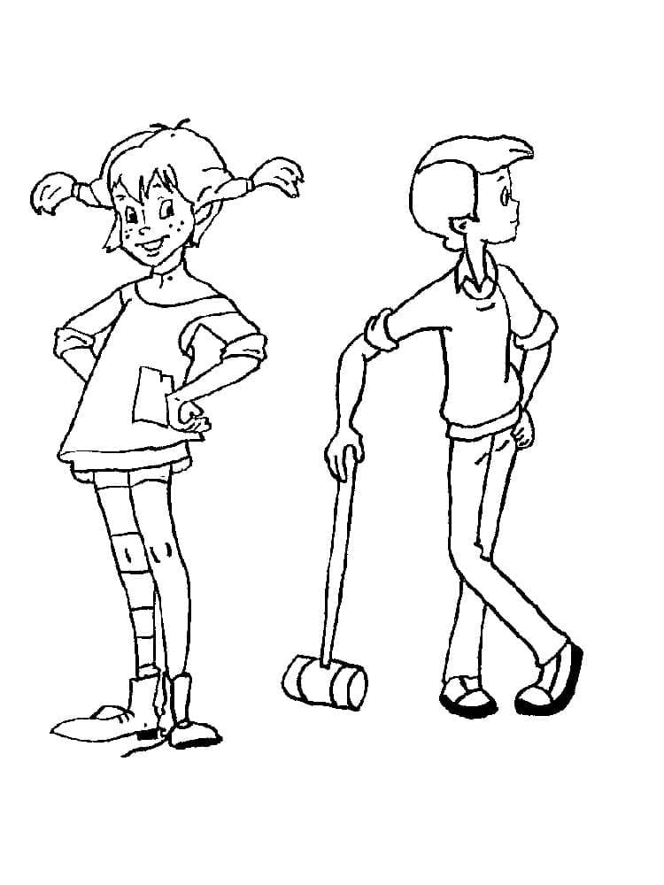 Kostenloser Pippi Langstrumpf für Kinder ausmalbilder