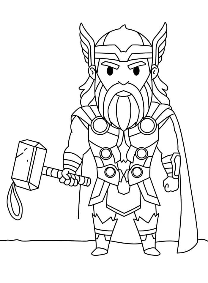 Kostenloser Thor für Kinder ausmalbilder