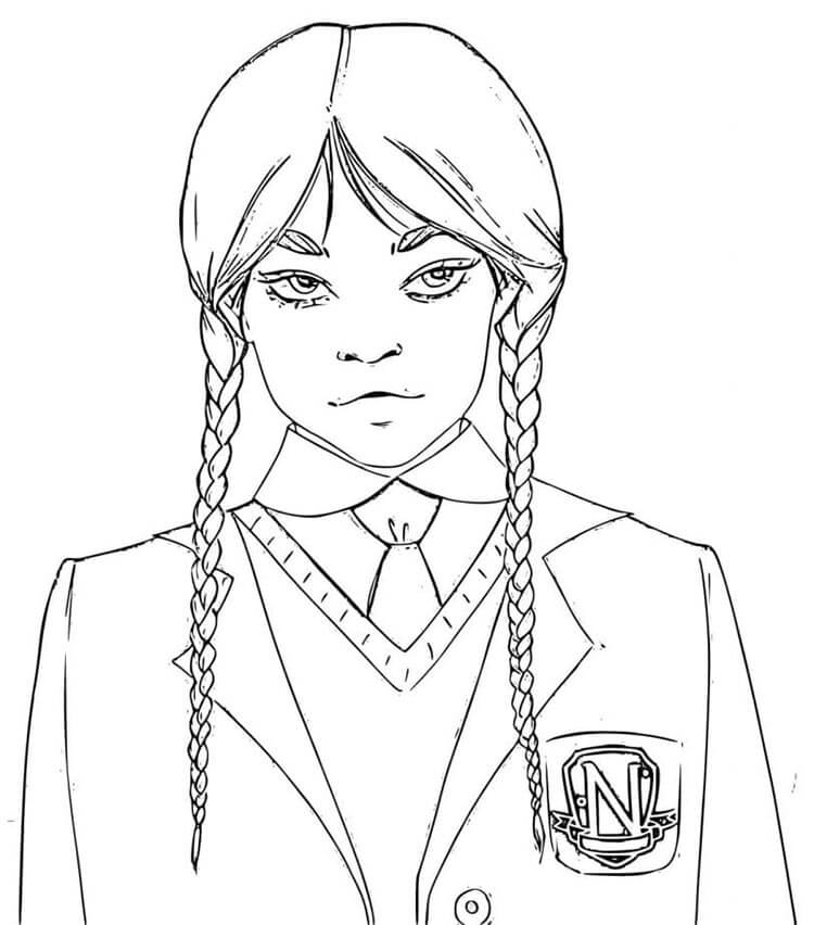 Kostenloser Wednesday für Kinder ausmalbilder