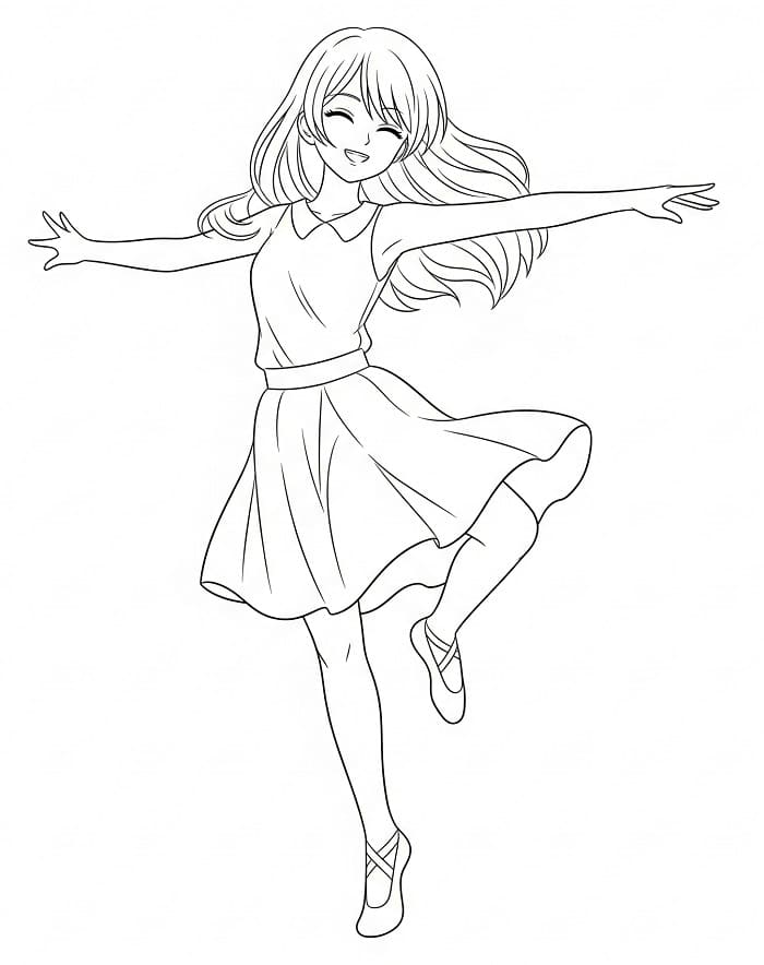 Kostenloses Anime-Mädchen ausmalbilder