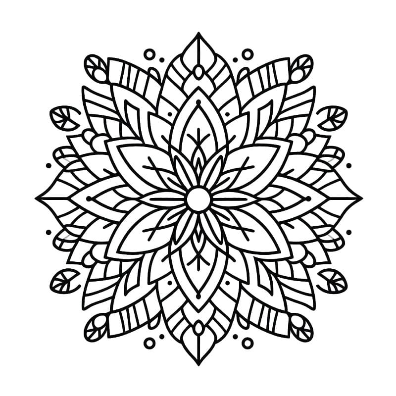 Kostenloses Blumen-Mandala Bild ausmalbilder
