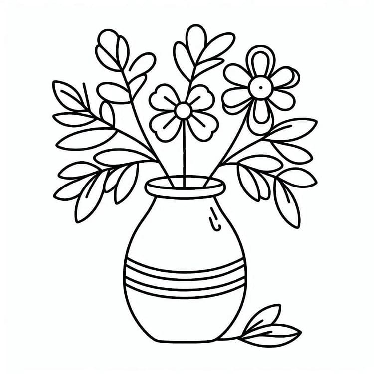 Kostenloses Blumentopf Bild ausmalbilder