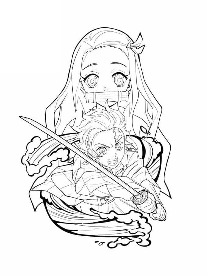 Kostenloses Demon Slayer zum Ausdrucken ausmalbilder