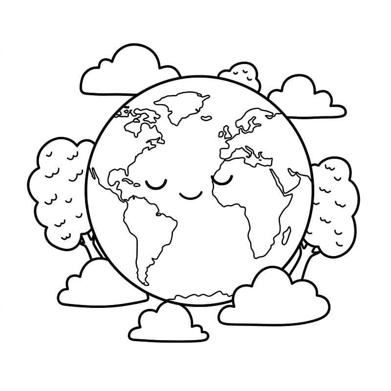 Kostenloses Erdbild ausmalbilder