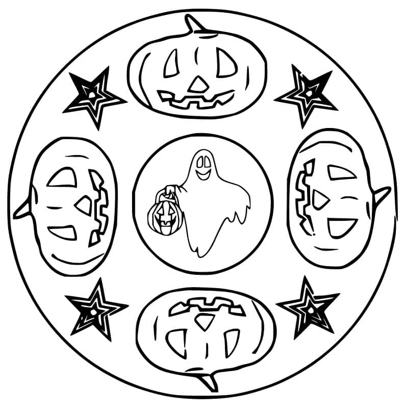 Kostenloses Halloween-Mandala zum Ausdrucken ausmalbilder
