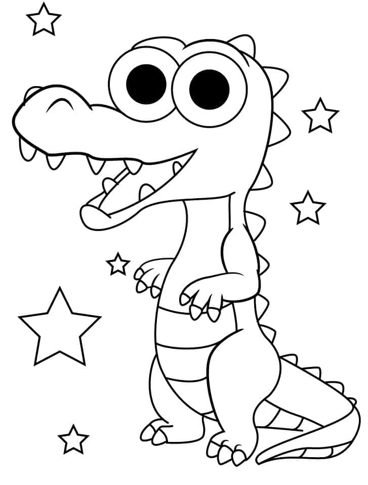 Kostenloses Krokodil ausmalbilder