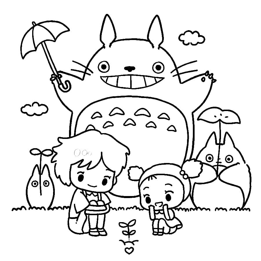 Kostenloses Mein Nachbar Totoro Bild ausmalbilder