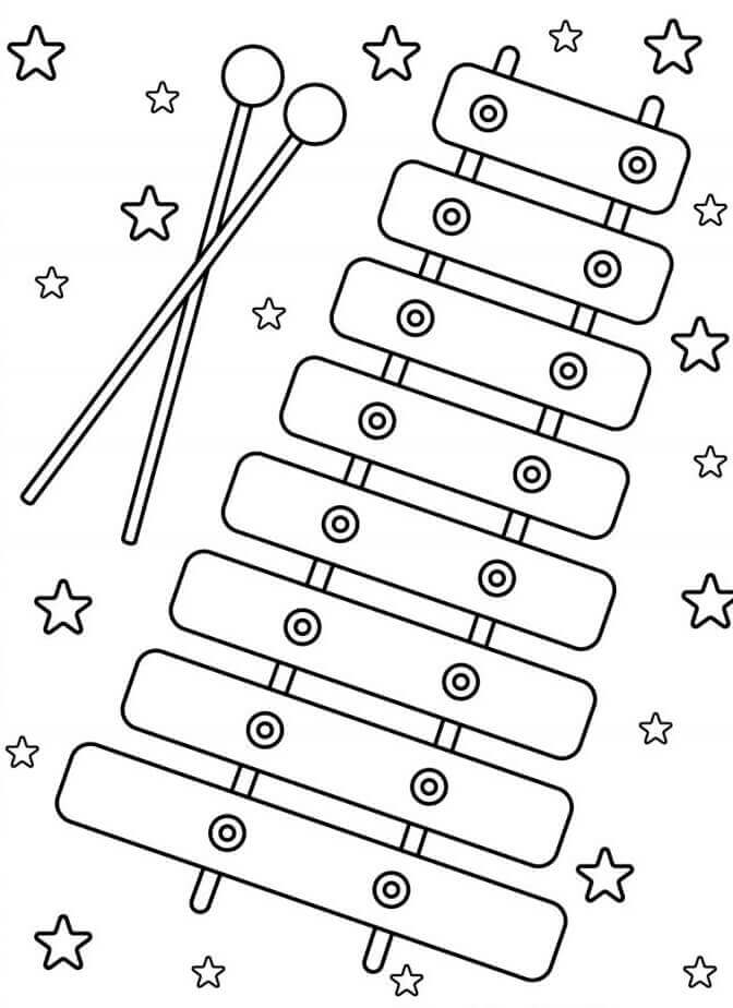 Kostenloses Musikinstrumentebild ausmalbilder