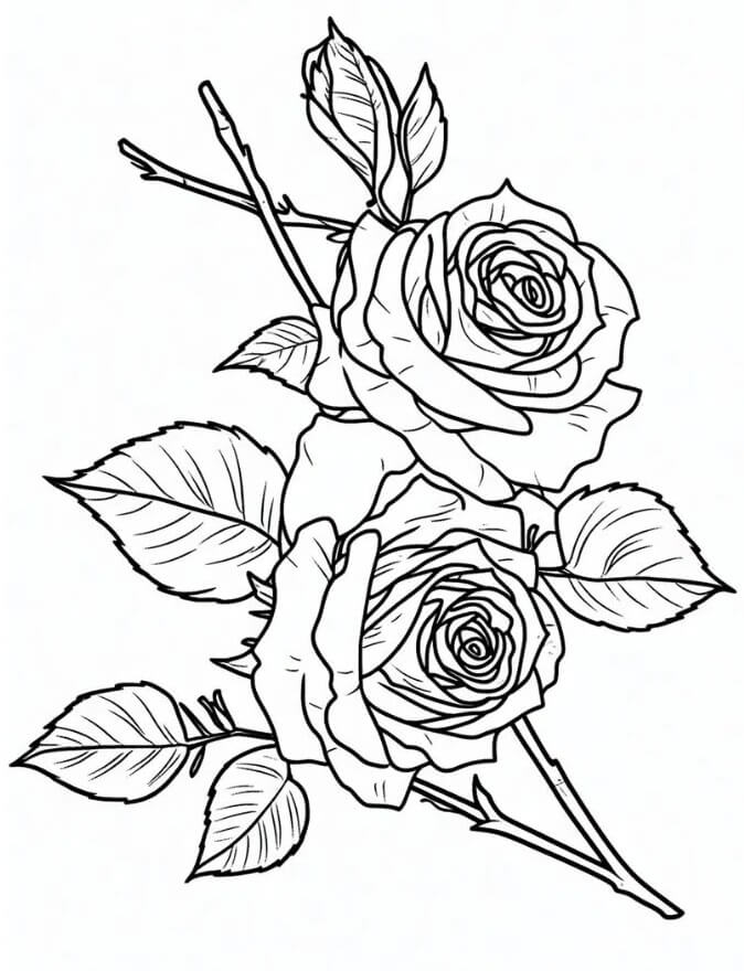 Kostenloses Rosenbild ausmalbilder