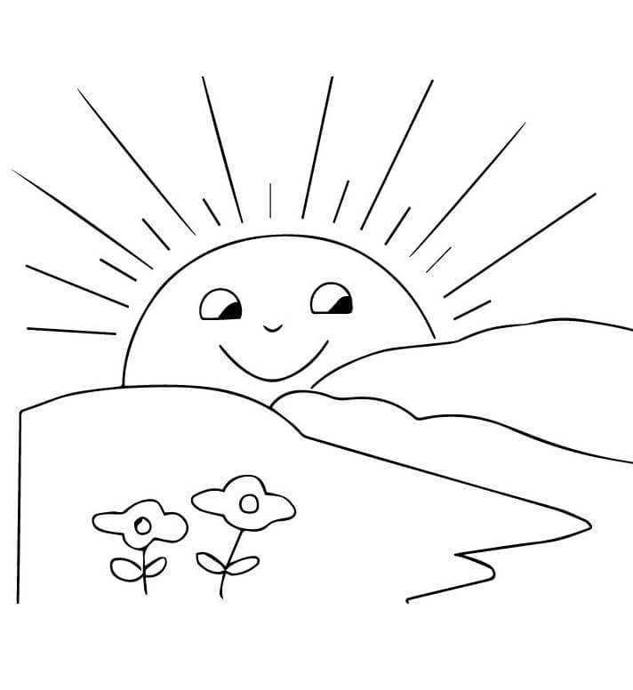 Kostenloses Sonnenbild ausmalbilder