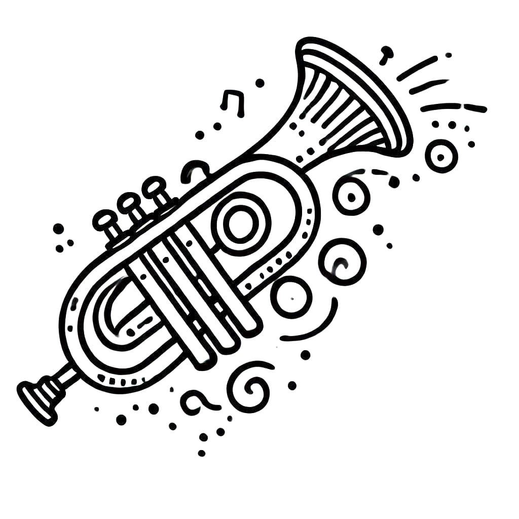 Kostenloses Trompetebild ausmalbilder