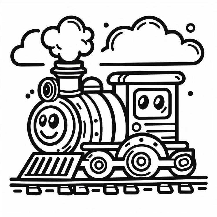 Kostenloses Zugbild ausmalbilder