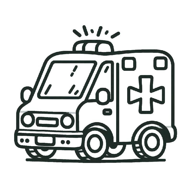 Krankenwagen für 1-jährige Kinder ausmalbilder