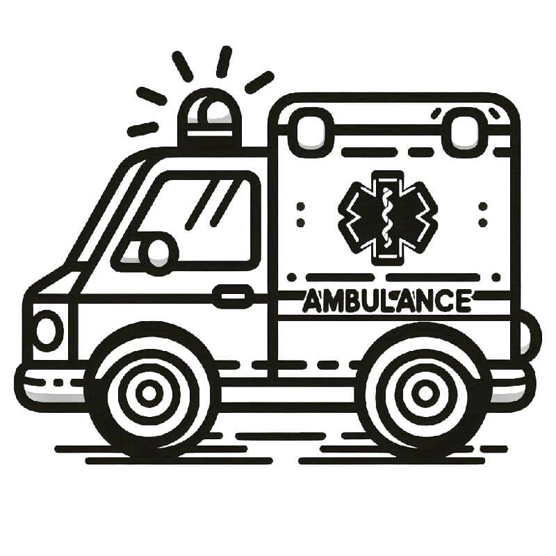 Krankenwagen für 2-jährige Kinder ausmalbilder