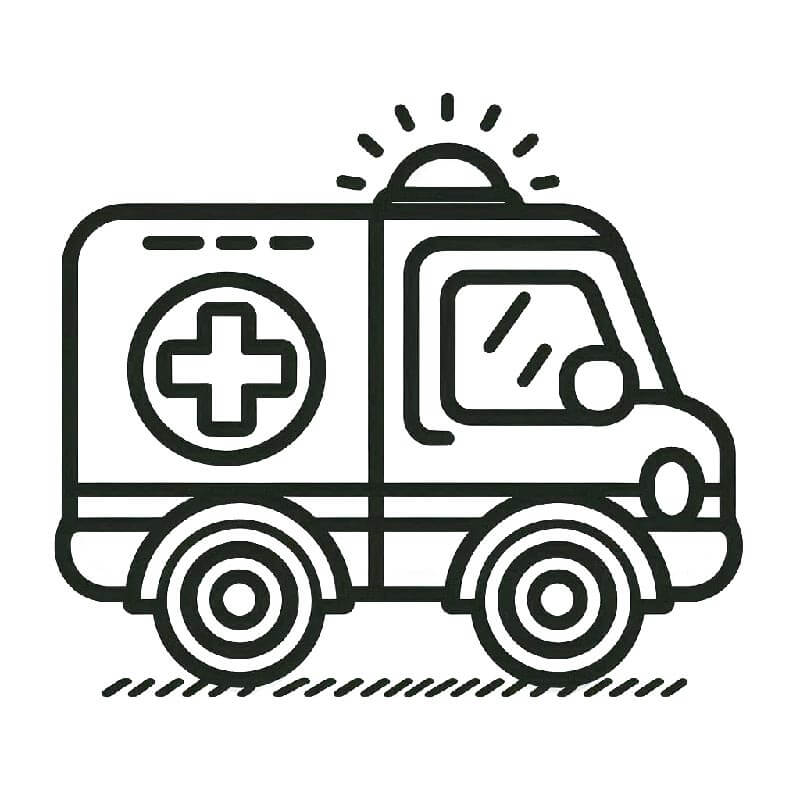 Krankenwagen für 3-jährige Kinder ausmalbilder