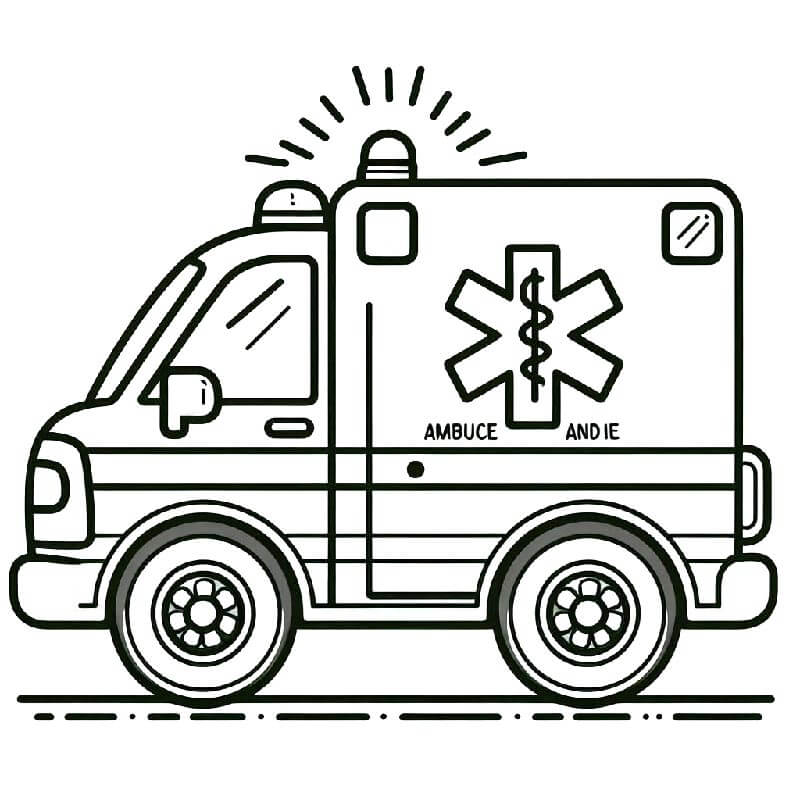 Krankenwagen für 4-jährige Kinder ausmalbilder