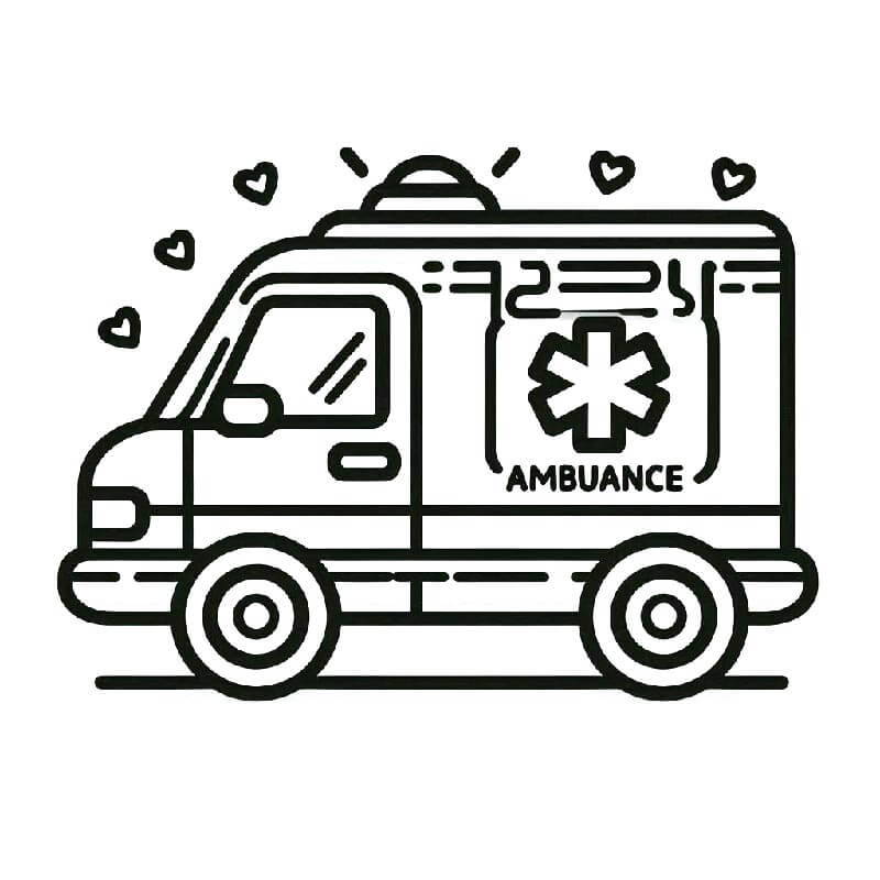 Krankenwagen für 5-jährige Kinder ausmalbilder