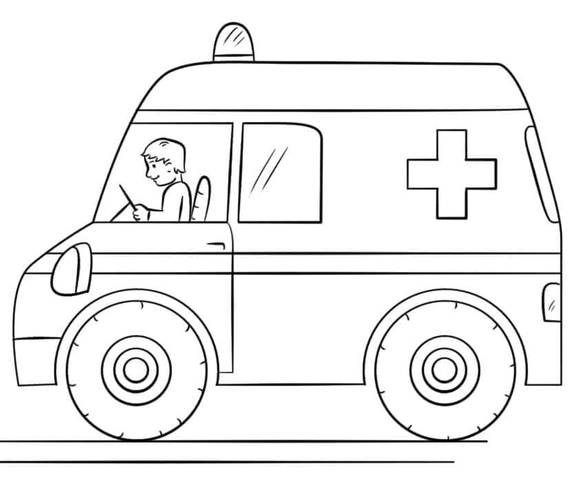 Krankenwagenbild gratis ausmalbilder