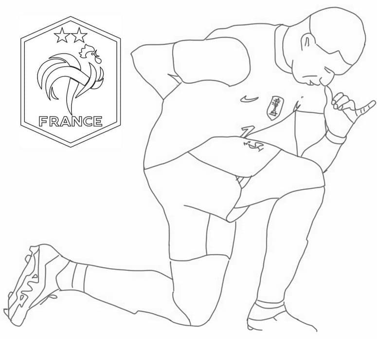 Kylian Mbappé Druckbar ausmalbilder